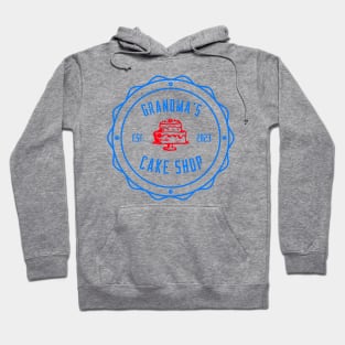 Grandma's Cake Shop Blue Red Design Hoodie